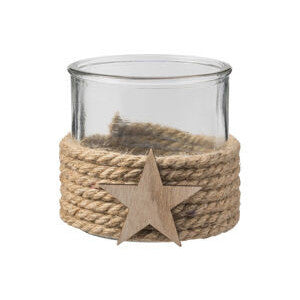 LIVARNO Home Charming Glass Tea Light Holder Festive Sisal Christmas Decoration